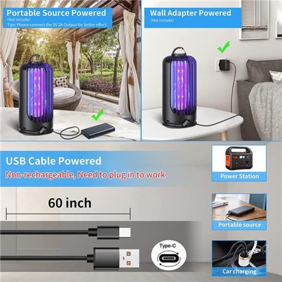 Electric Bug Zapper for Indoor Outdoor, 3600V UV Light Mosquito Zapper Killer - Picture 5 of 7